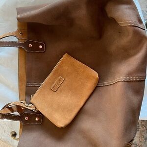 J. McLaughlin Brown Hobo Bag with Tan Accents